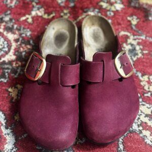 BIRKENSTOCK Boston Big Buckle Clog Maroon Berry Crush size EU 40 US 9.5/10